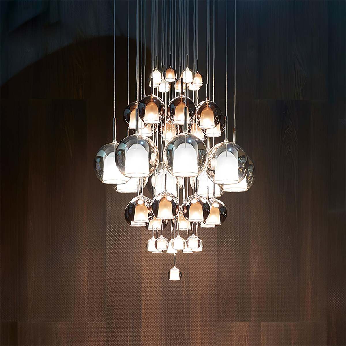 Minimalist Spherical Pendant Light With Cylindrical Top