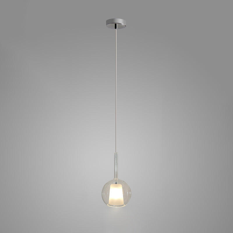 Minimalist Spherical Pendant Light With Cylindrical Top