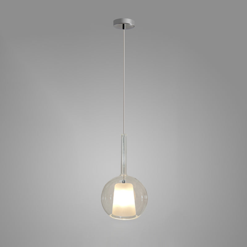 Minimalist Spherical Pendant Light With Cylindrical Top
