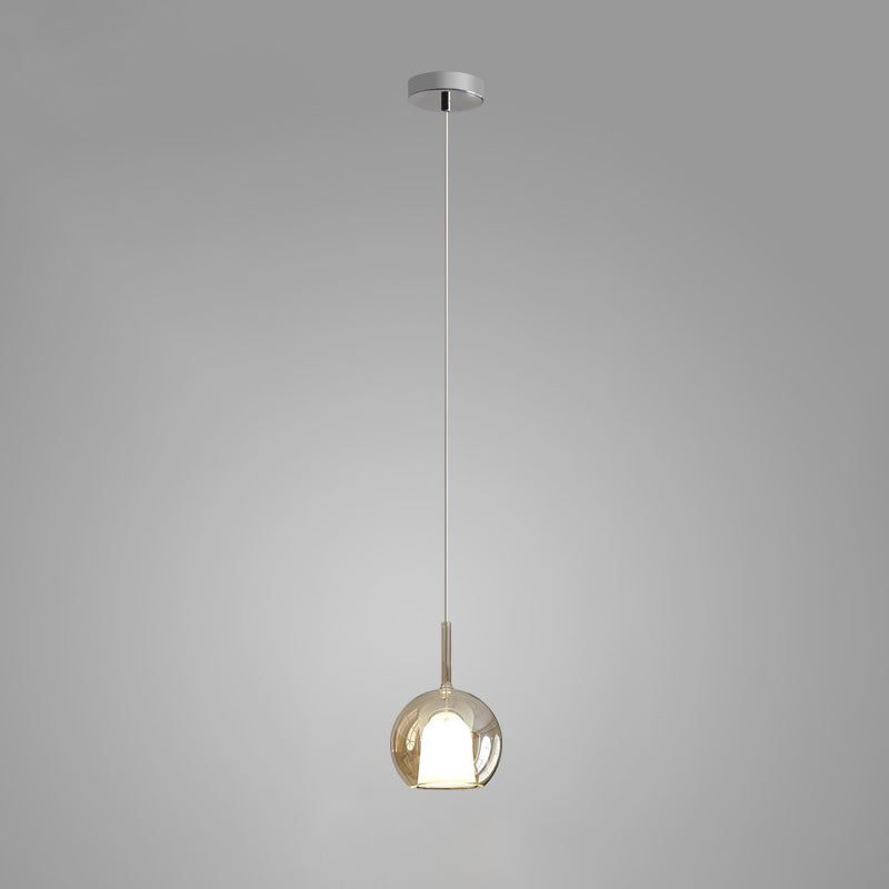 Minimalist Spherical Pendant Light With Cylindrical Top
