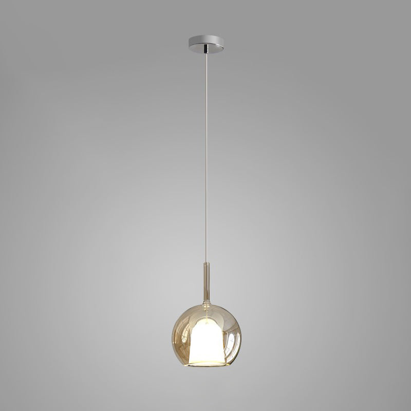 Minimalist Spherical Pendant Light With Cylindrical Top