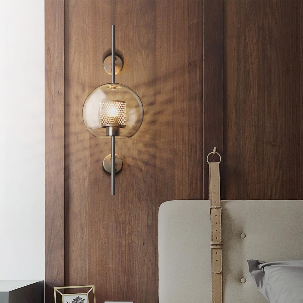 Industrial Cylindrical Wall Sconce with Round Diffuser
