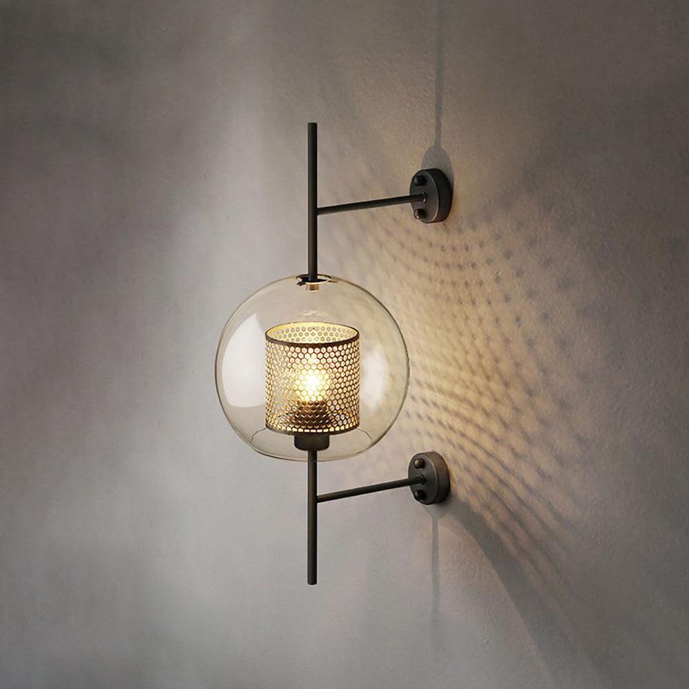 Industrial Cylindrical Wall Sconce with Round Diffuser