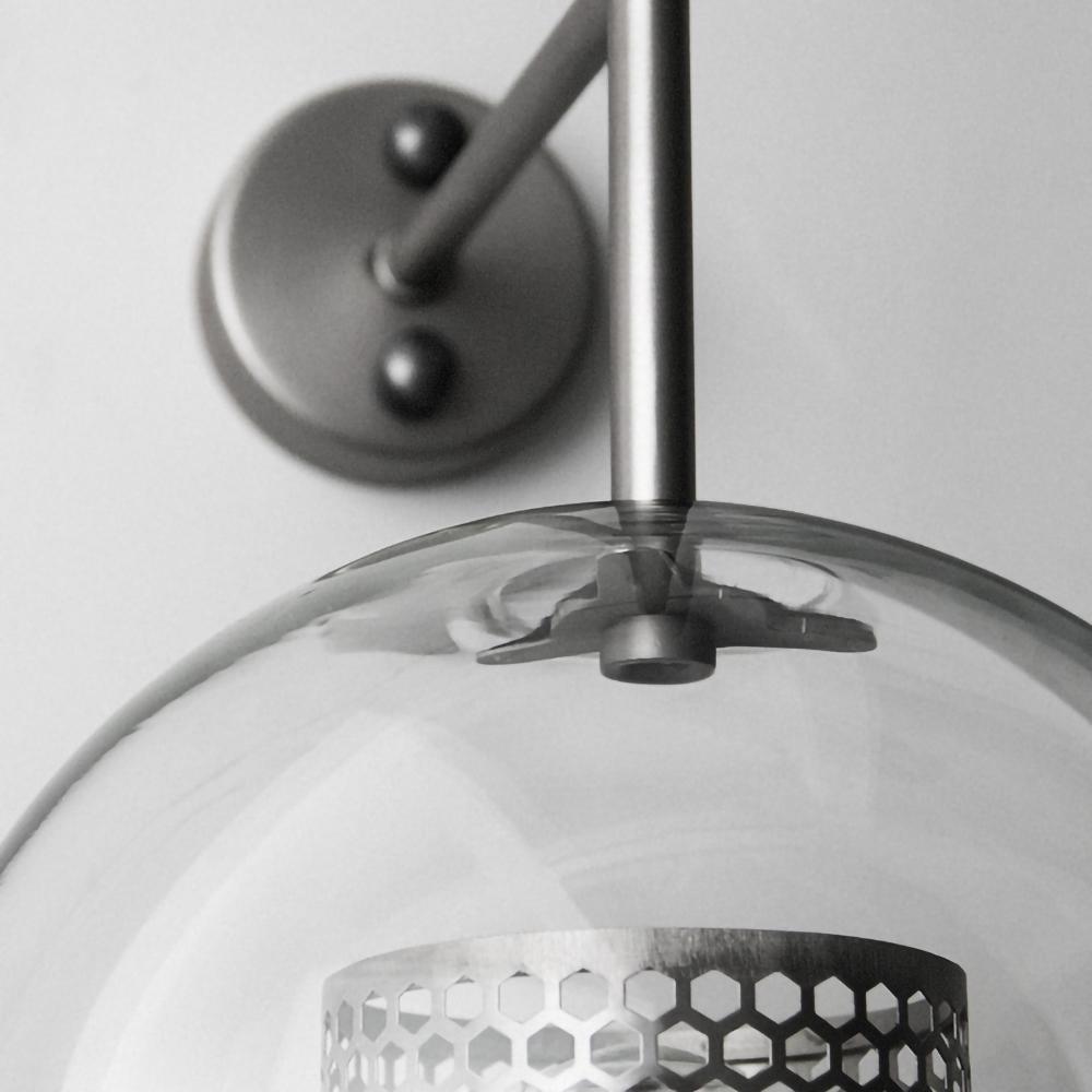 Industrial Cylindrical Wall Sconce with Round Diffuser