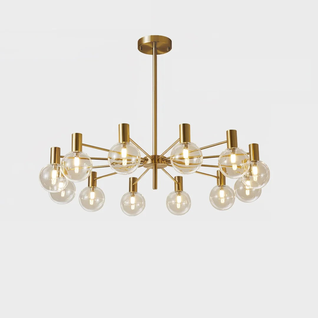 Mid-Century Modern Chandelier with Copper Finish