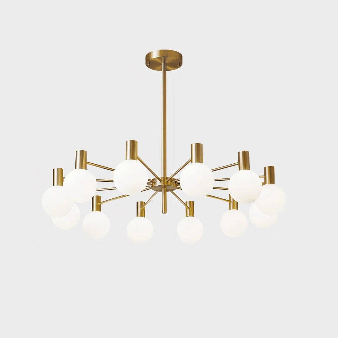 Mid-Century Modern Chandelier with Copper Finish