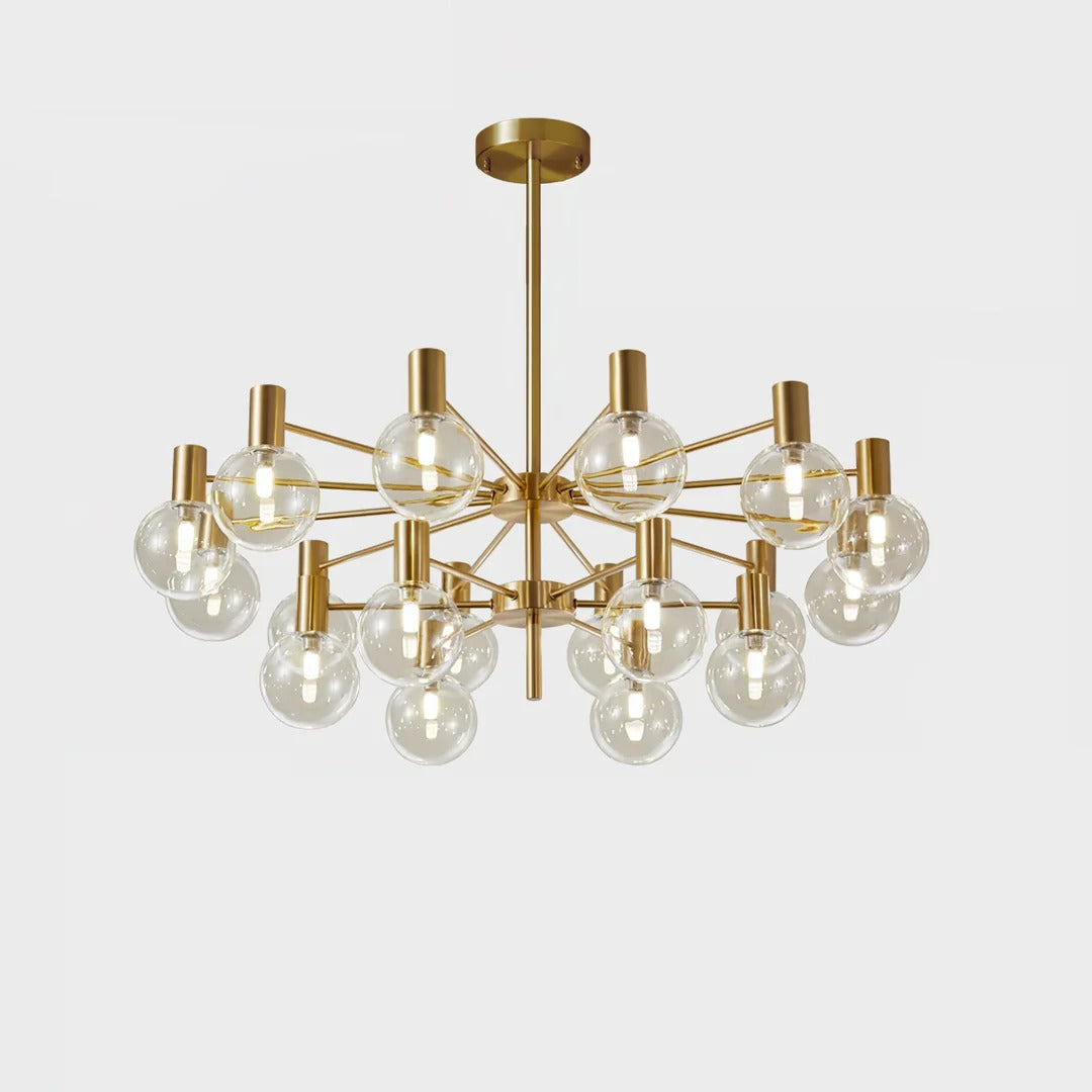 Mid-Century Modern Chandelier with Copper Finish