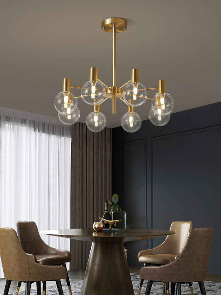 Mid-Century Modern Chandelier with Copper Finish