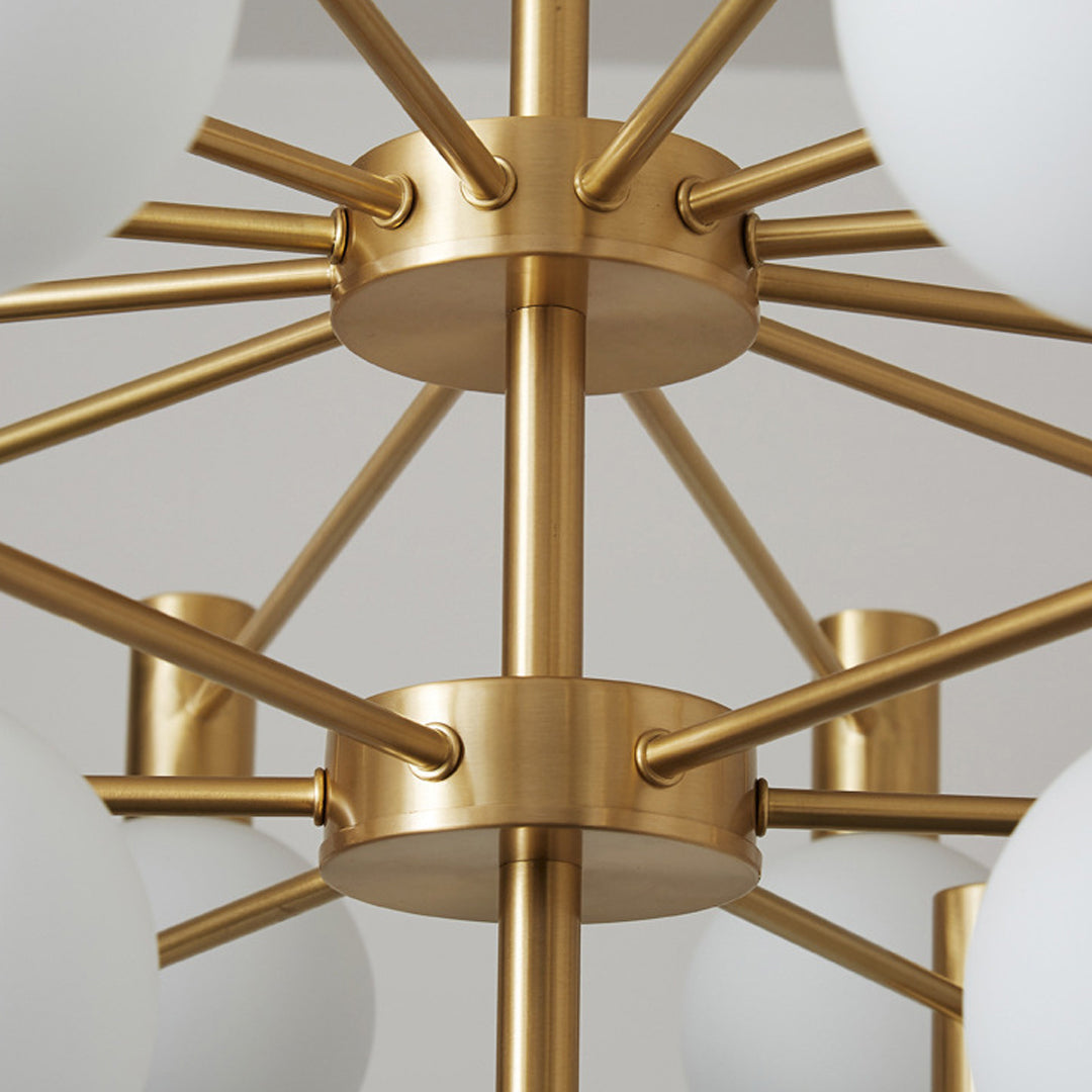 Mid-Century Modern Chandelier with Copper Finish