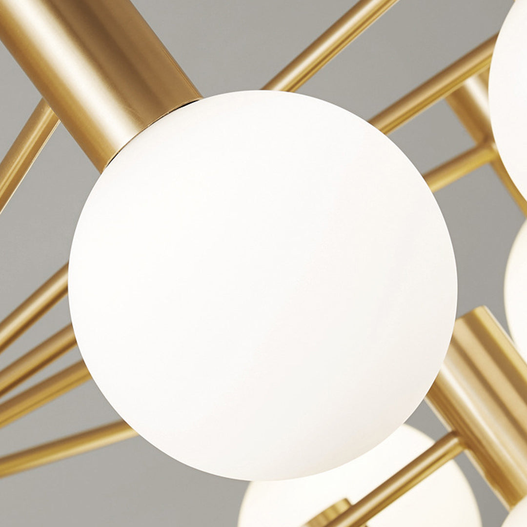 Mid-Century Modern Chandelier with Copper Finish