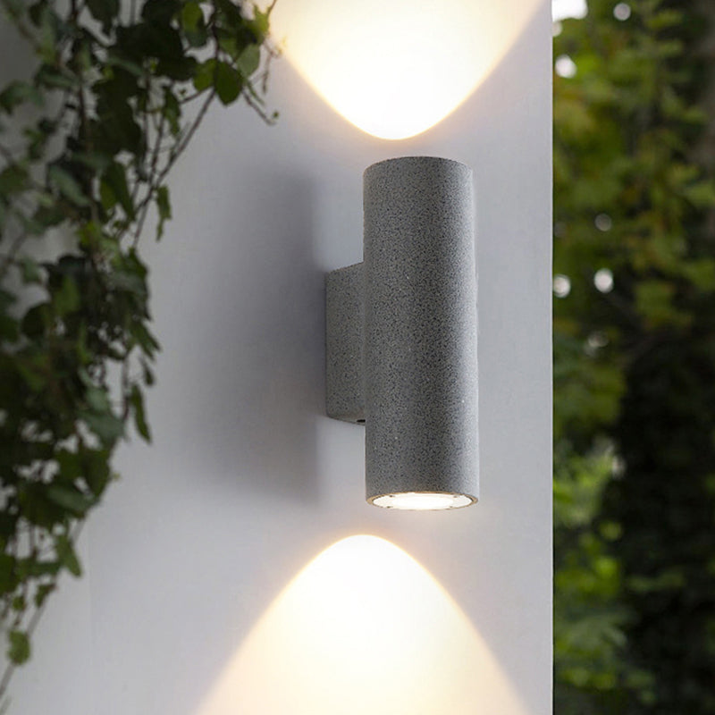 Modern Outdoor LED Wall Light – Cylindrical Design, Black or White, Waterproof