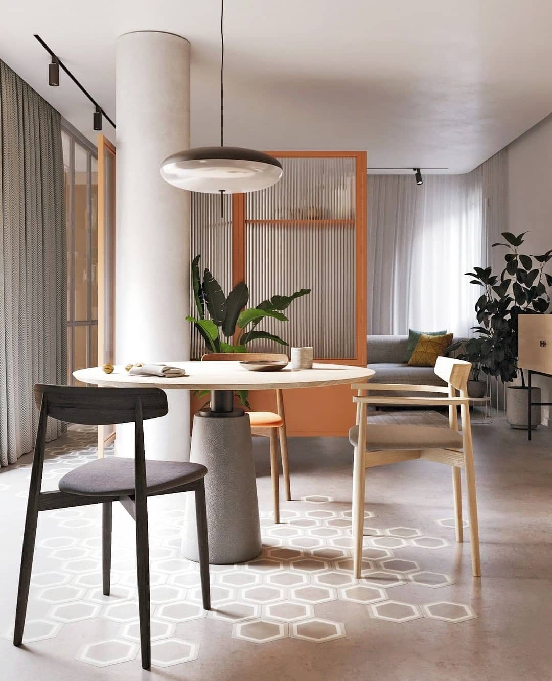 Modern Pendant Lamp – Lightweight Polymer & LED