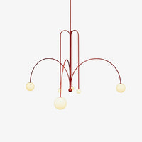 Sleek Modern Chandelier & Glass Shades Elegance