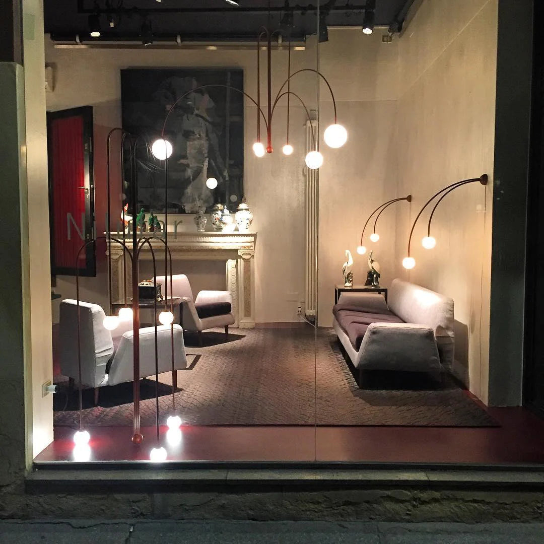 Sleek Modern Chandelier & Glass Shades Elegance