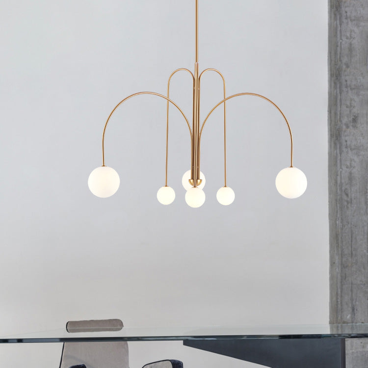 Sleek Modern Chandelier & Glass Shades Elegance
