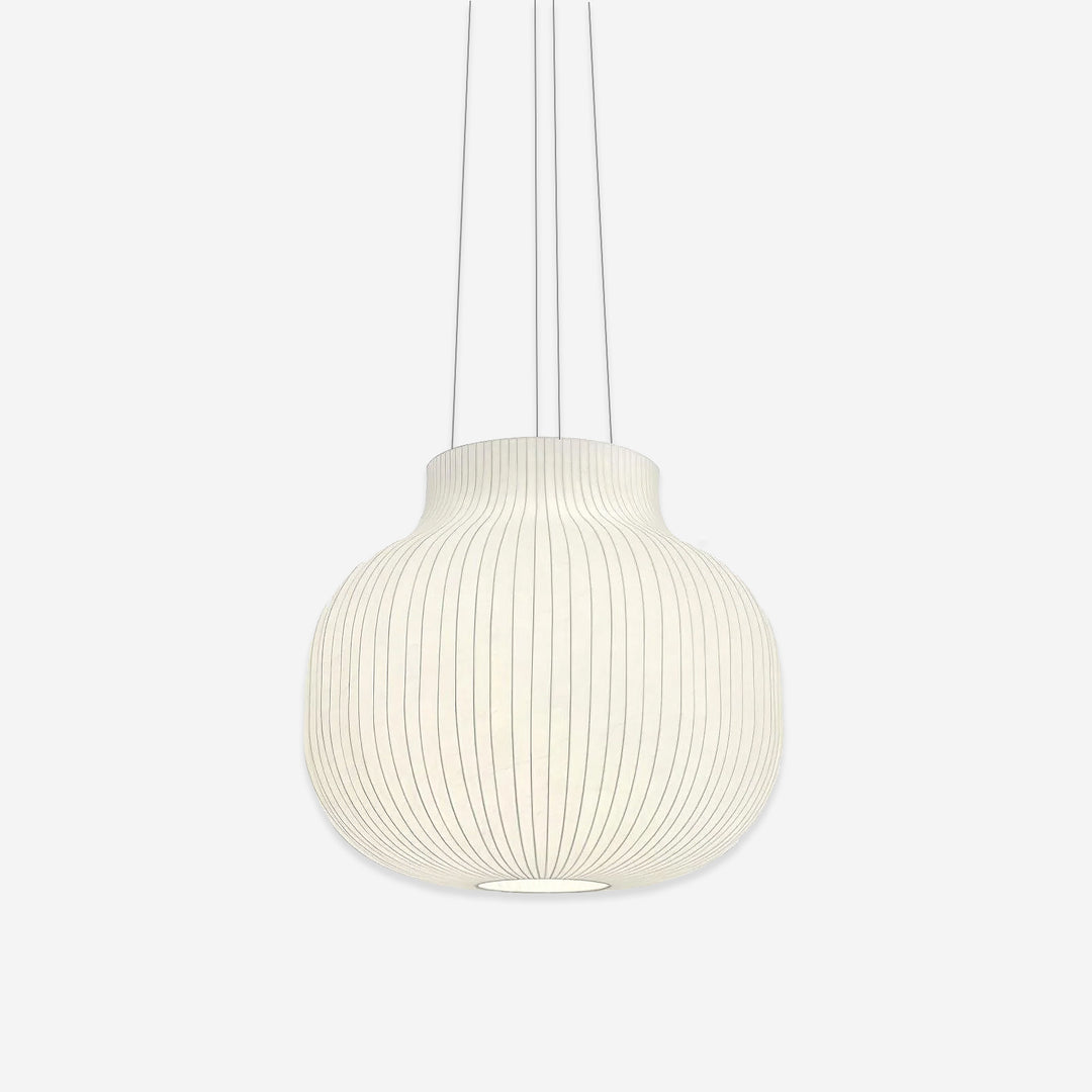 Minimalist Bulbous Pendant Light with Vertical Lines