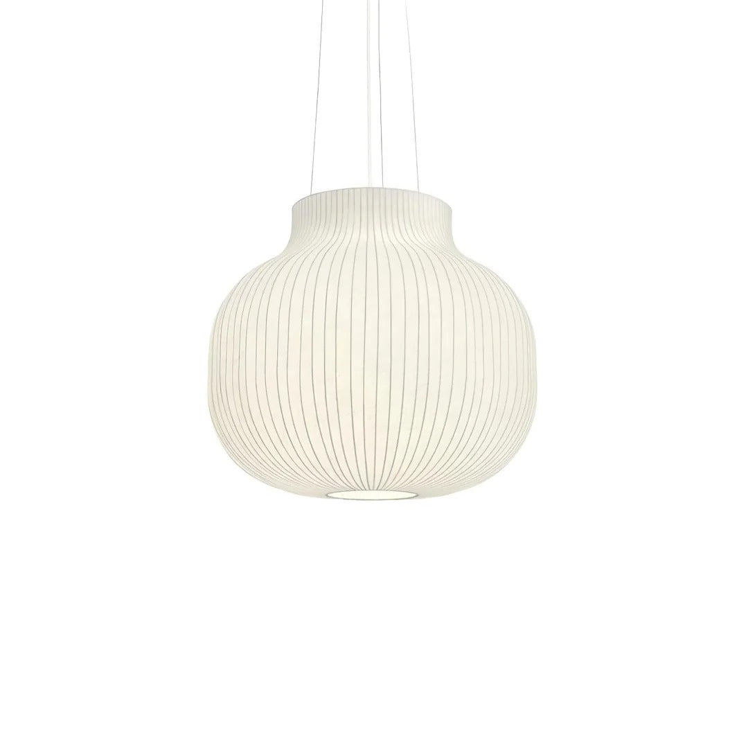 Minimalist Bulbous Pendant Light with Vertical Lines