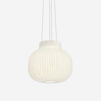 Minimalist Bulbous Pendant Light with Vertical Lines