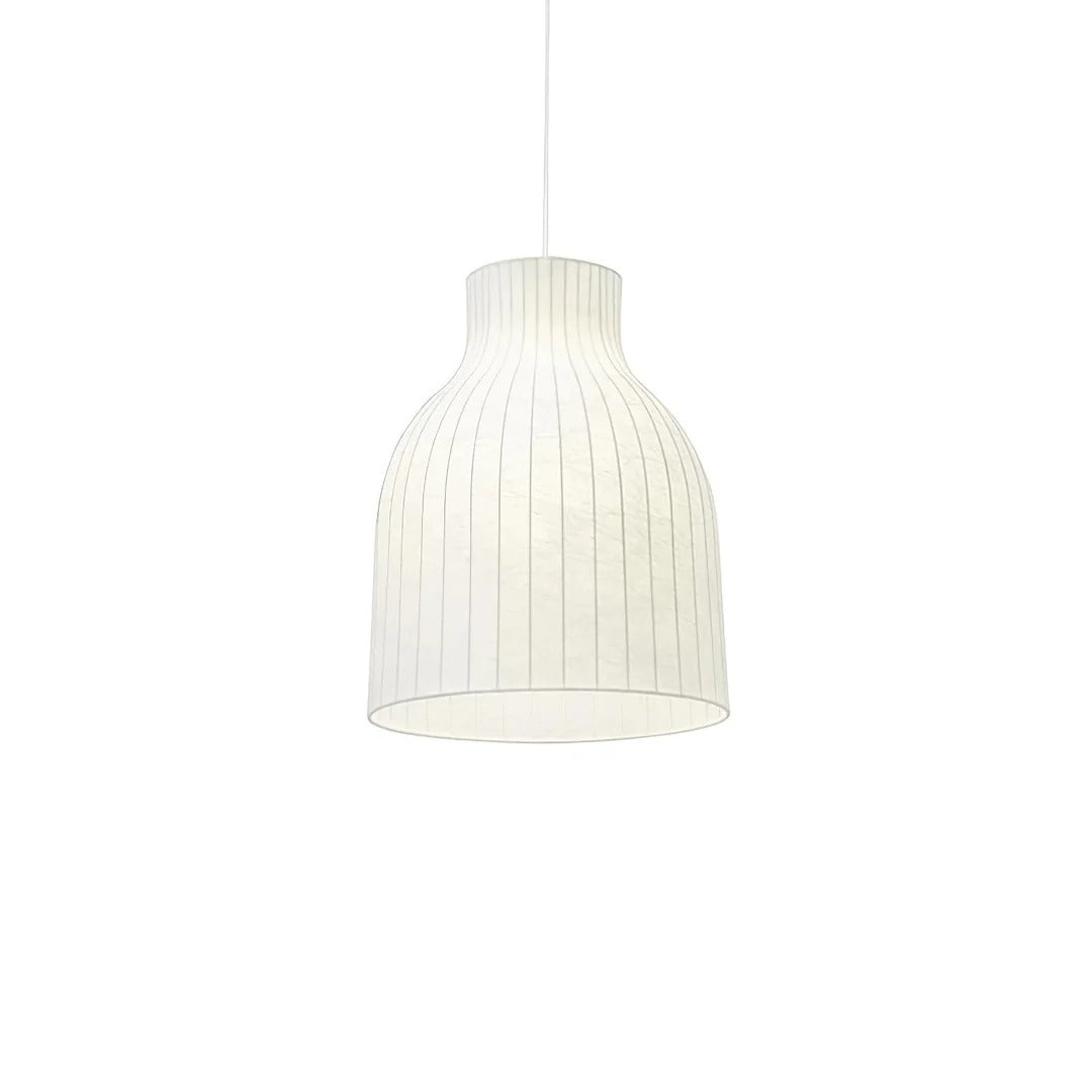 Minimalist Bulbous Pendant Light with Vertical Lines