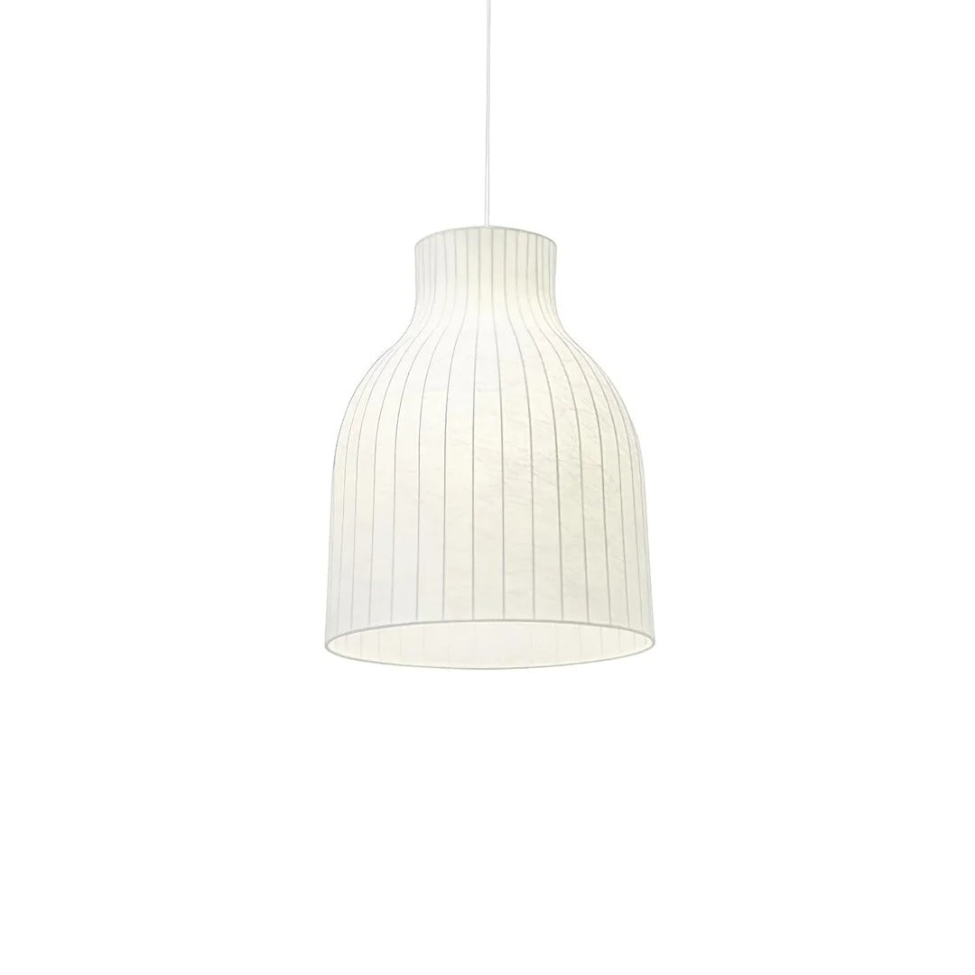 Minimalist Bulbous Pendant Light with Vertical Lines