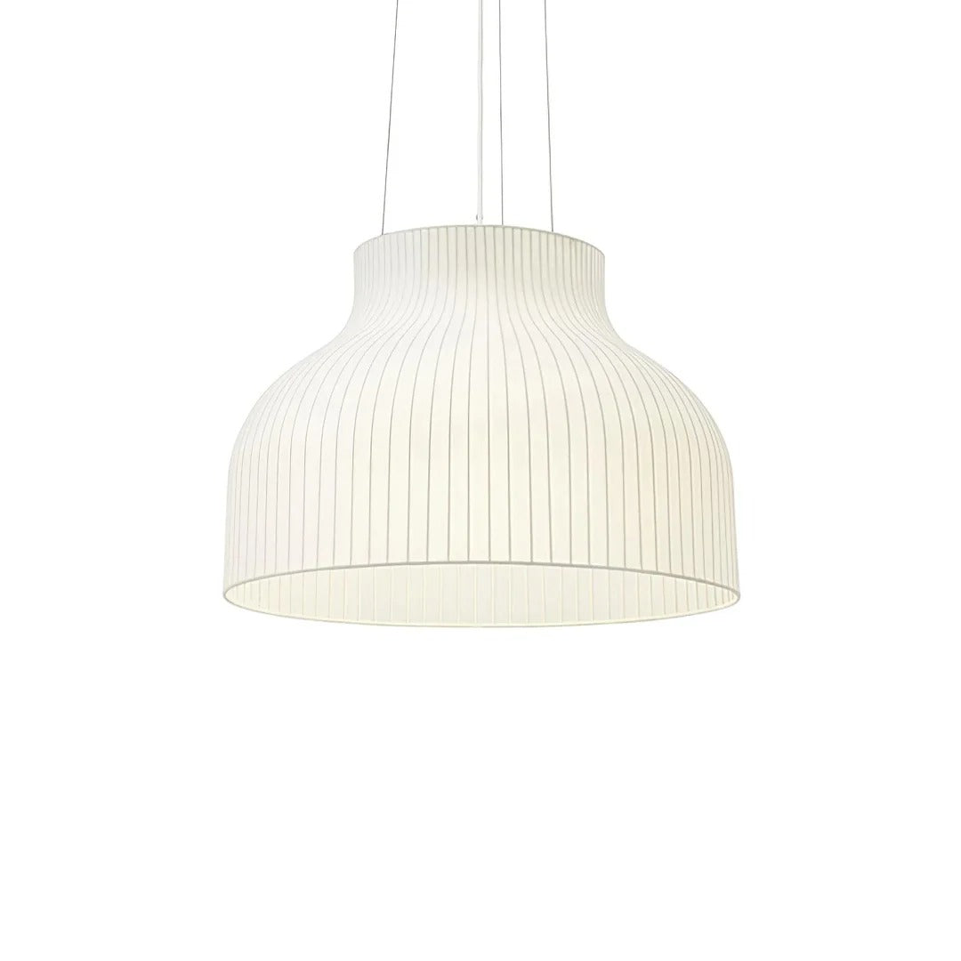 Minimalist Bulbous Pendant Light with Vertical Lines