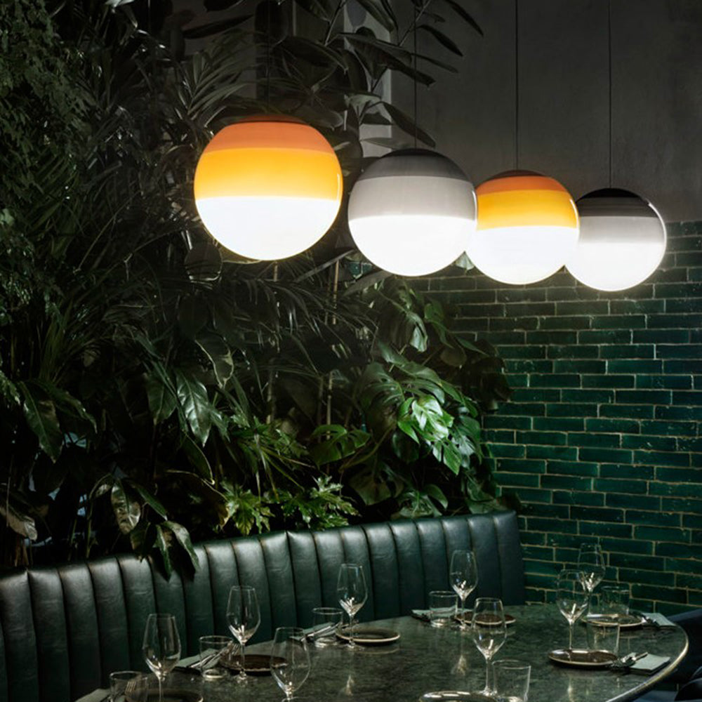 Hanging Smooth Spherical Pendant Light in Retro