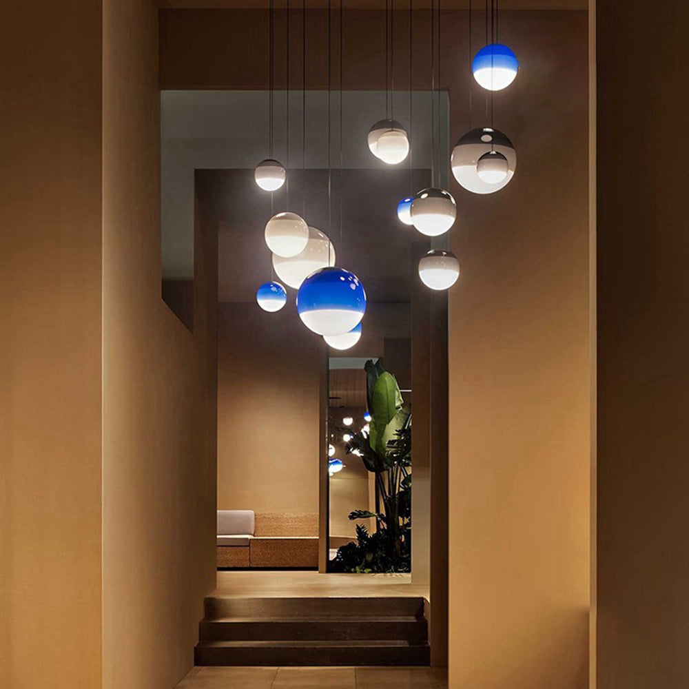 Hanging Smooth Spherical Pendant Light in Retro