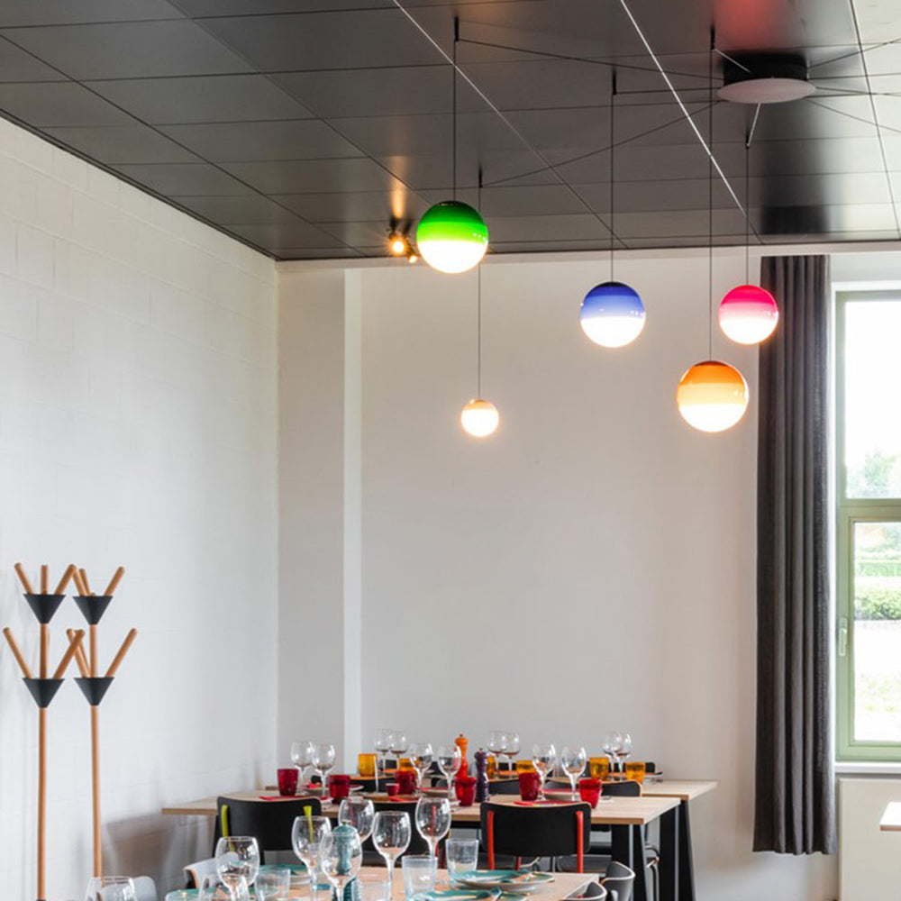 Hanging Smooth Spherical Pendant Light in Retro