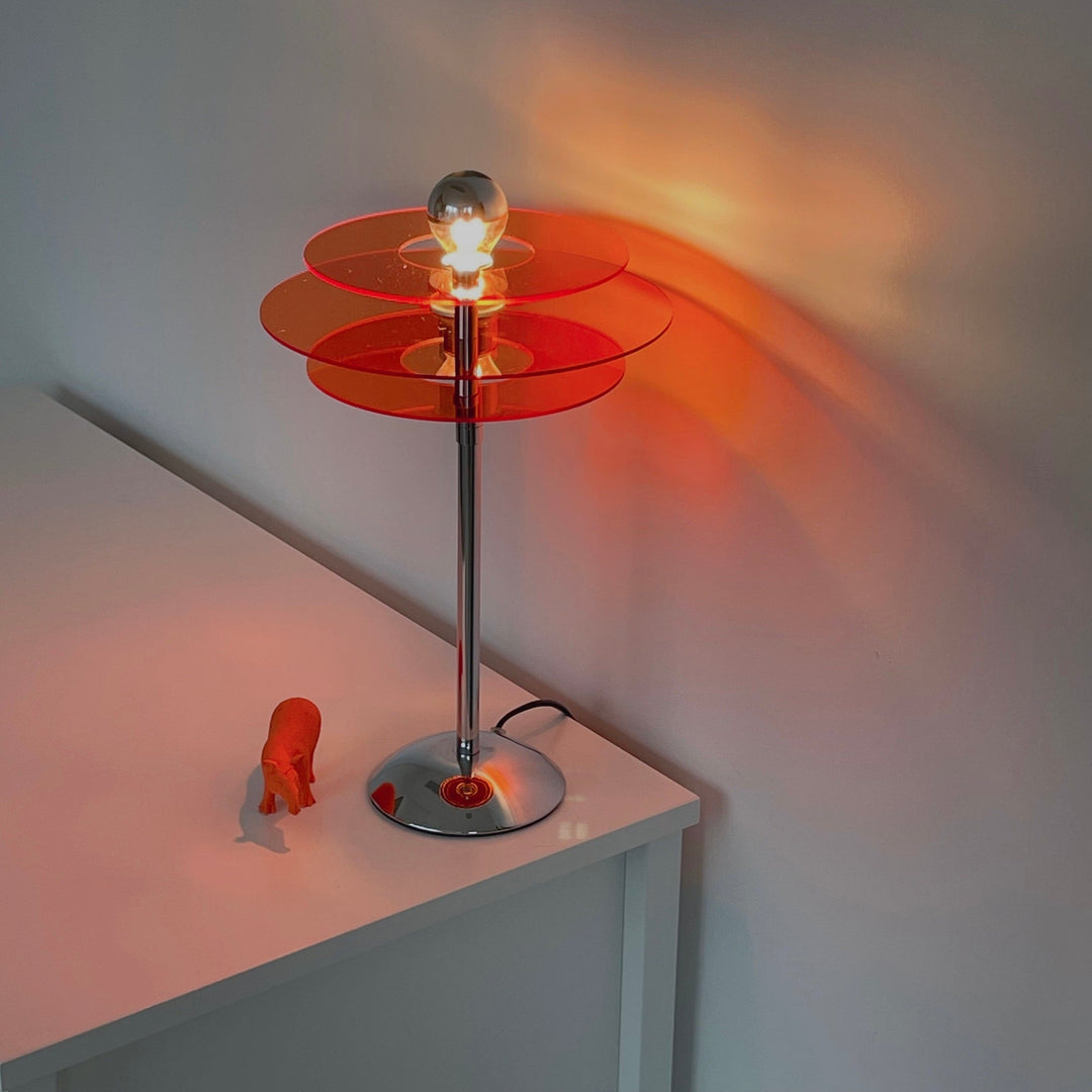 Bauhaus Table Lamp Featuring Aligned Acrylic Disks
