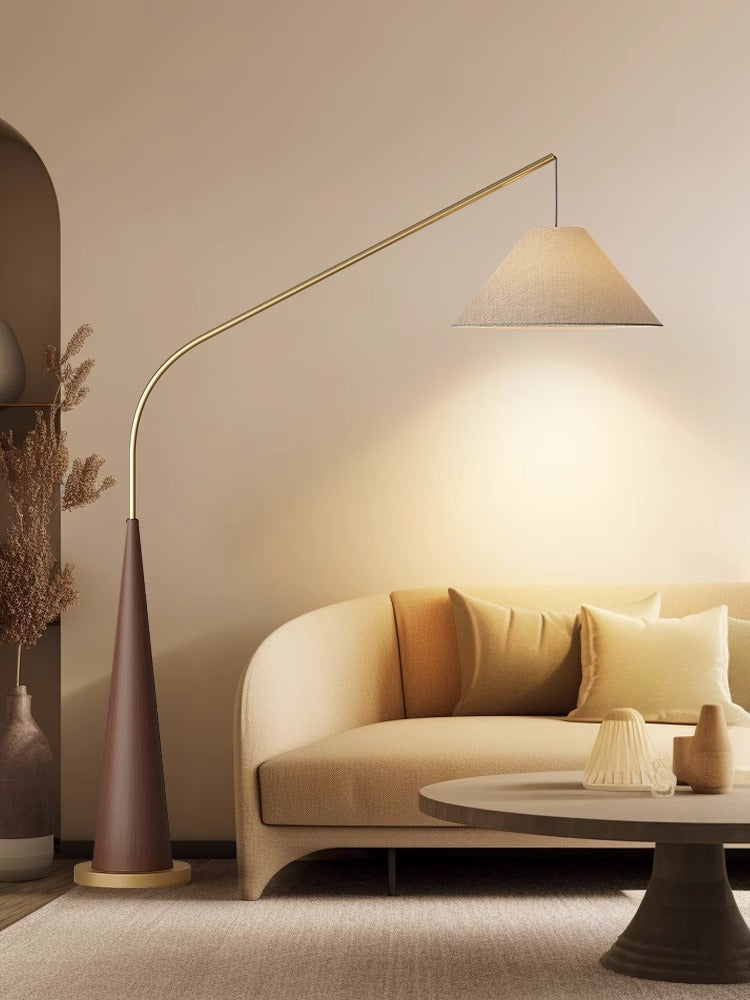 Scandinavian Minimalist Curved-Cone Floor Lamp
