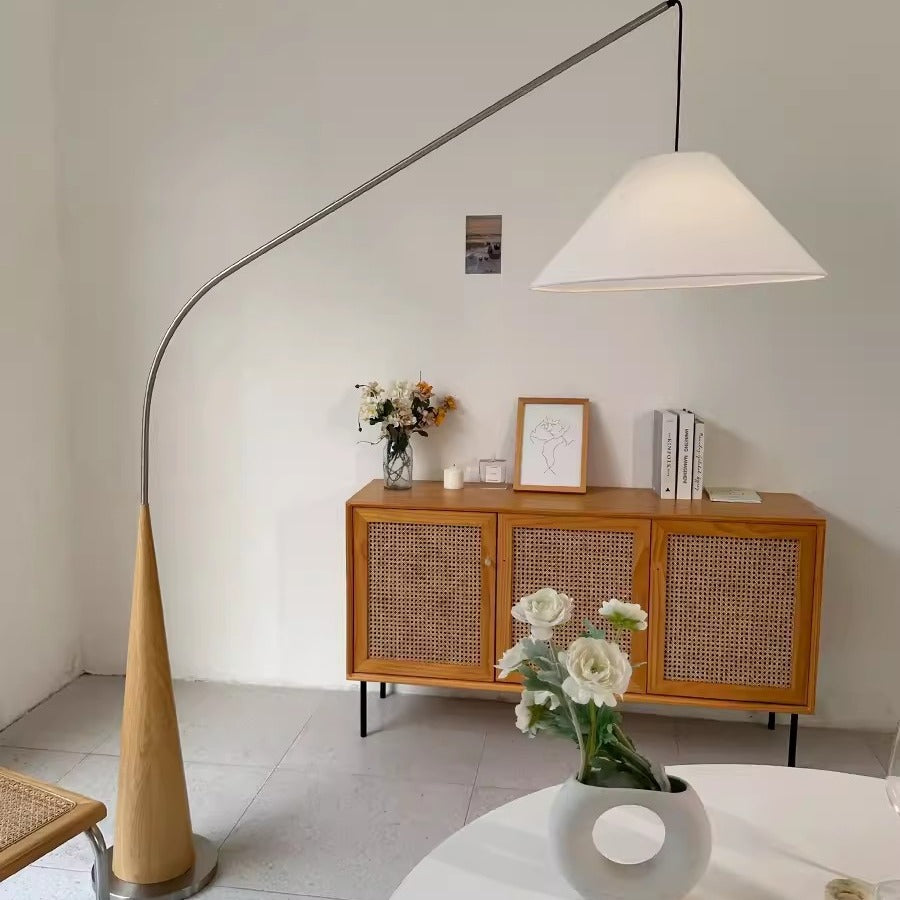 Scandinavian Minimalist Curved-Cone Floor Lamp