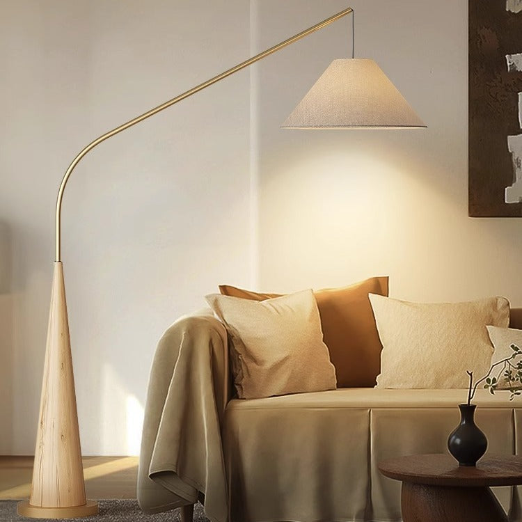 Scandinavian Minimalist Curved-Cone Floor Lamp