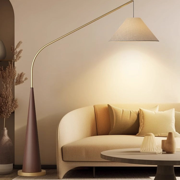 Scandinavian Minimalist Curved-Cone Floor Lamp