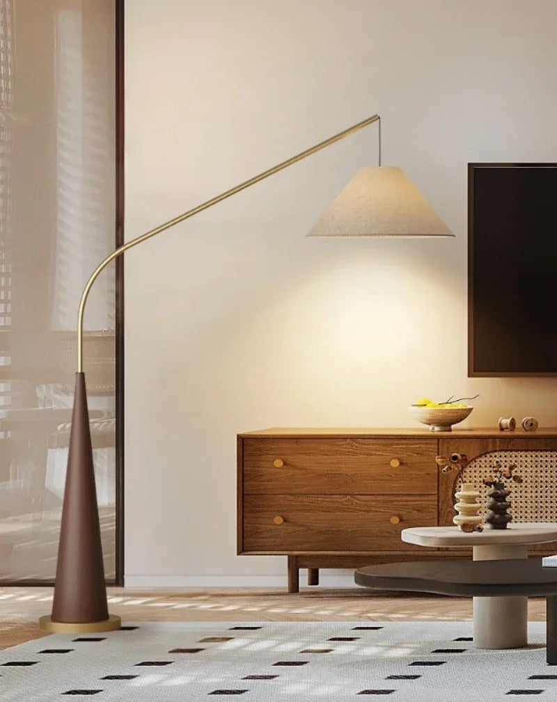 Scandinavian Minimalist Curved-Cone Floor Lamp