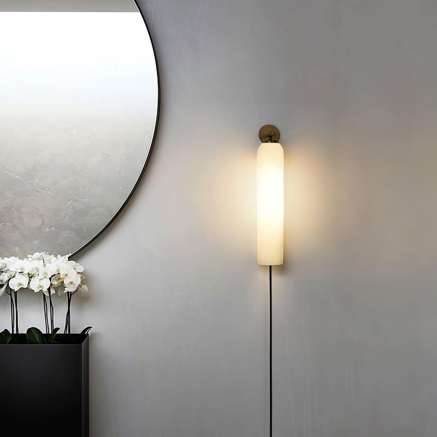 Scandinavian Cylindrical Wall Sconce Plug-In
