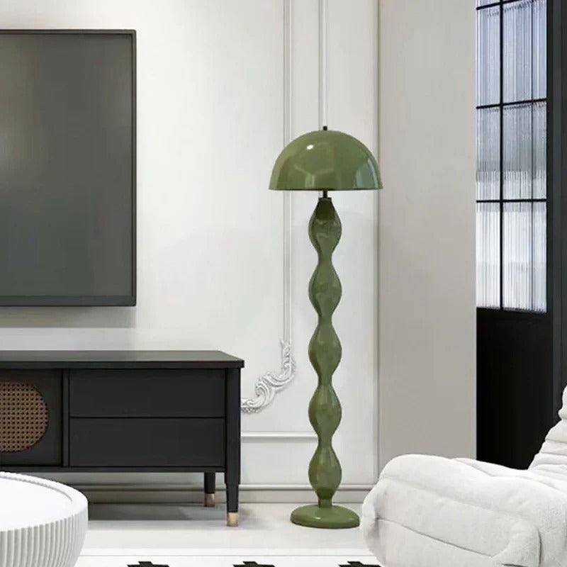 Modern Floor Lamp with Hemispherical Shade Design