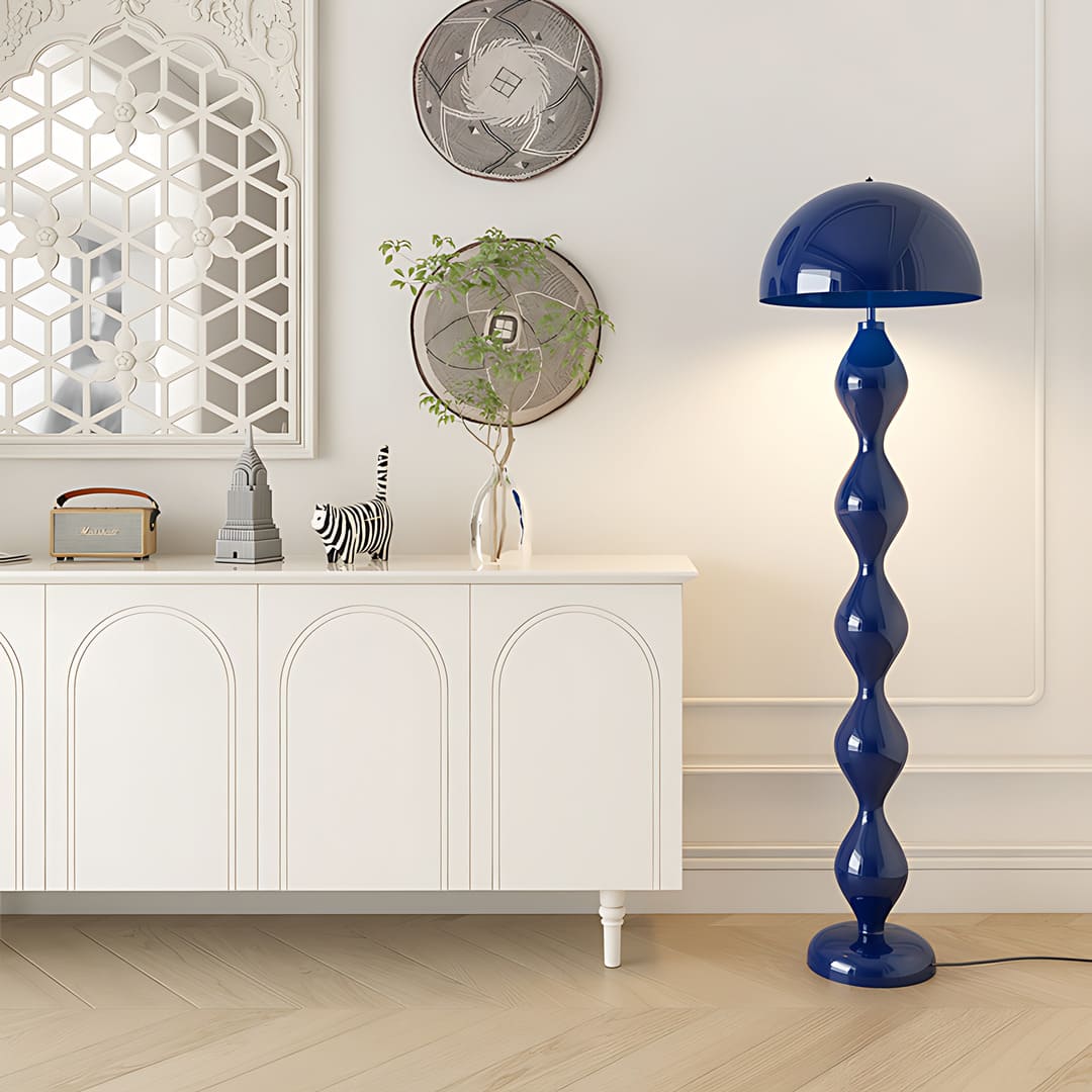Modern Floor Lamp with Hemispherical Shade Design