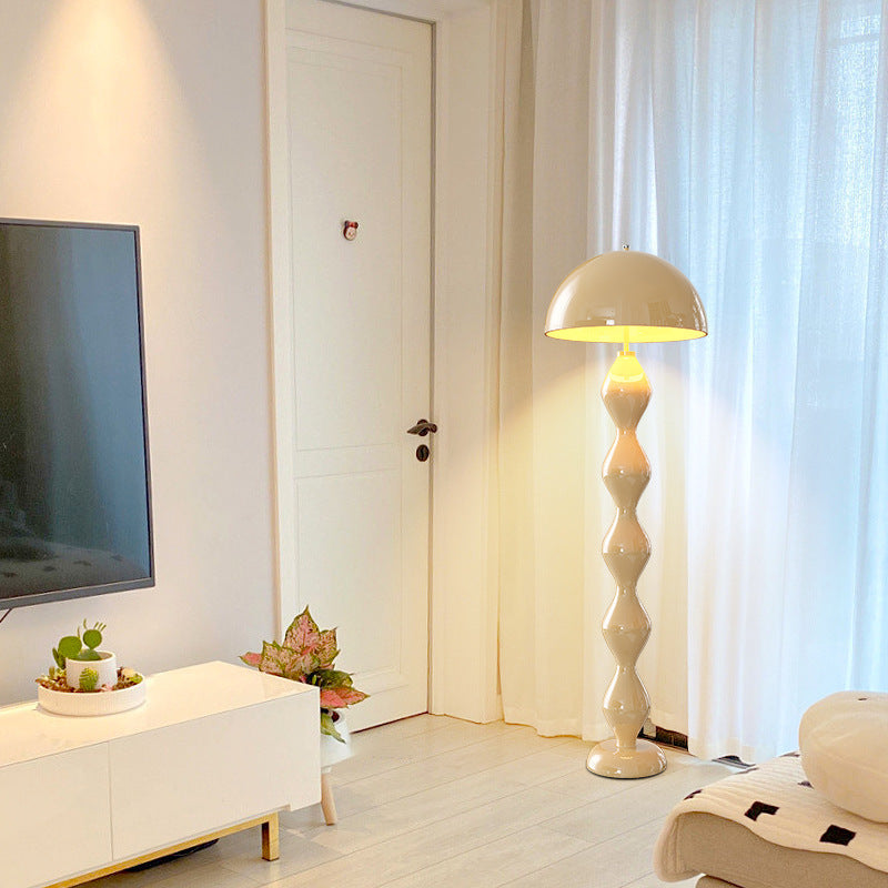 Modern Floor Lamp with Hemispherical Shade Design