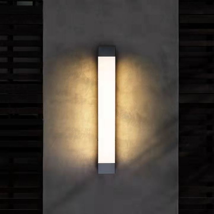 Modern Linear Outdoor Wall Lamp – Black, Motion Sensor, Waterproof