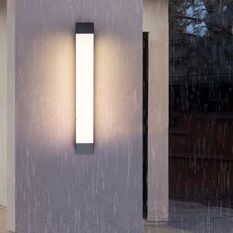 Modern Linear Outdoor Wall Lamp – Black, Motion Sensor, Waterproof