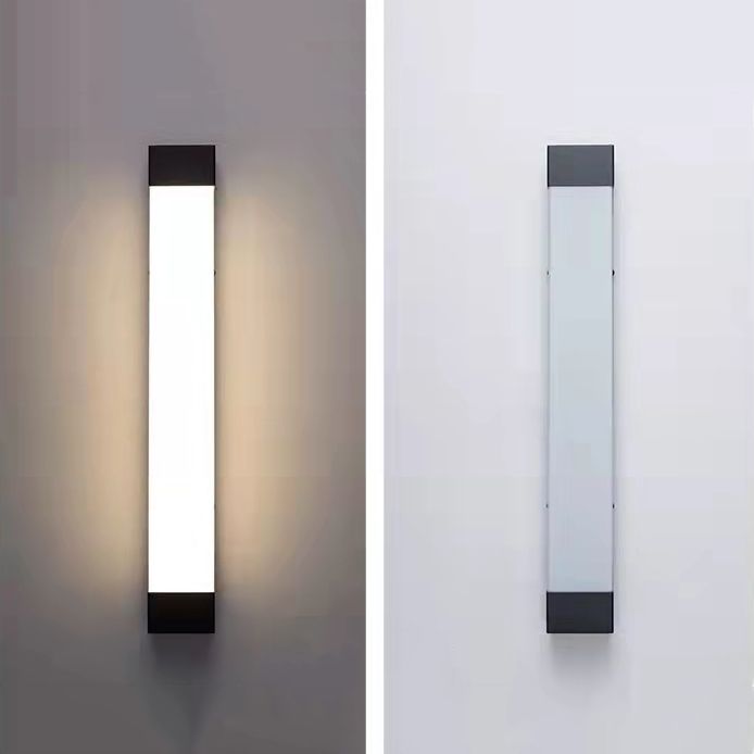 Modern Linear Outdoor Wall Lamp – Black, Motion Sensor, Waterproof