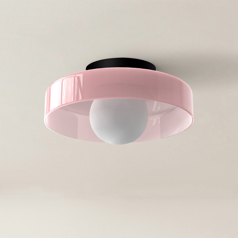 Minimalist Semi-Flush Mount Light with Hemisphere