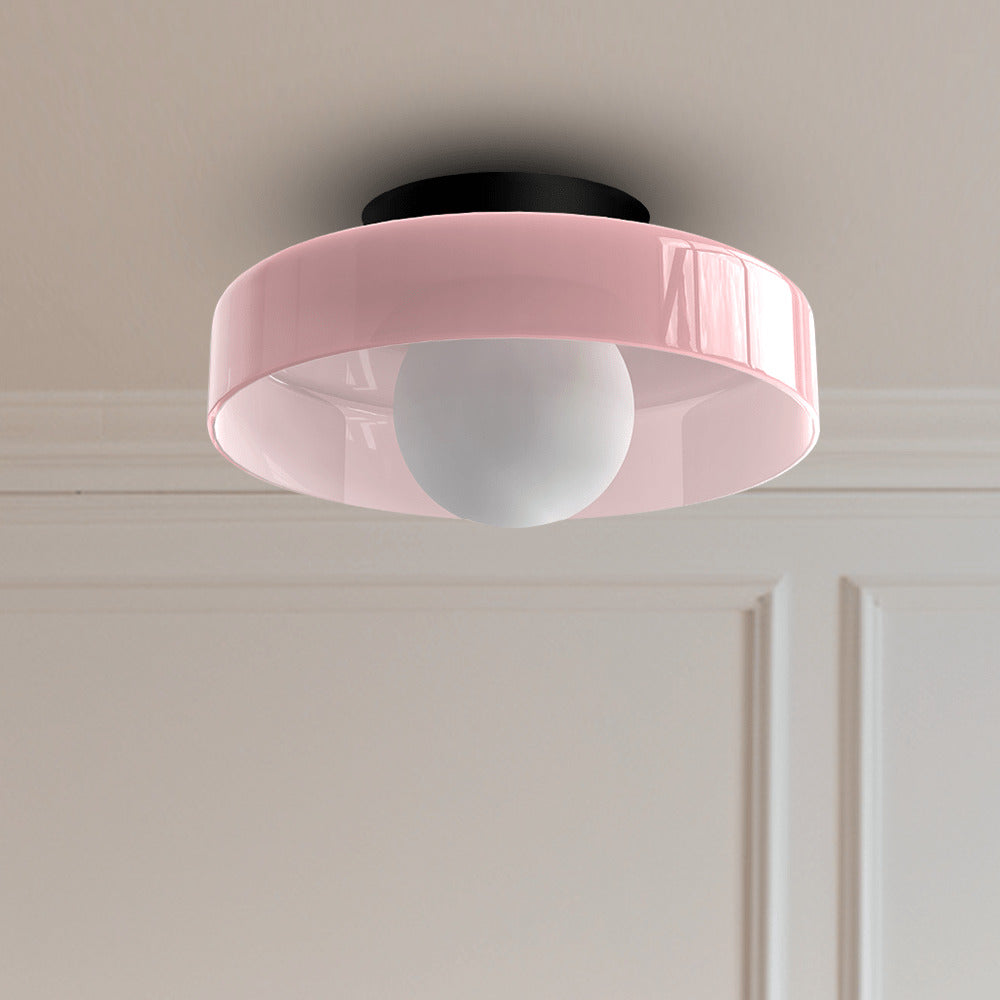 Minimalist Semi-Flush Mount Light with Hemisphere