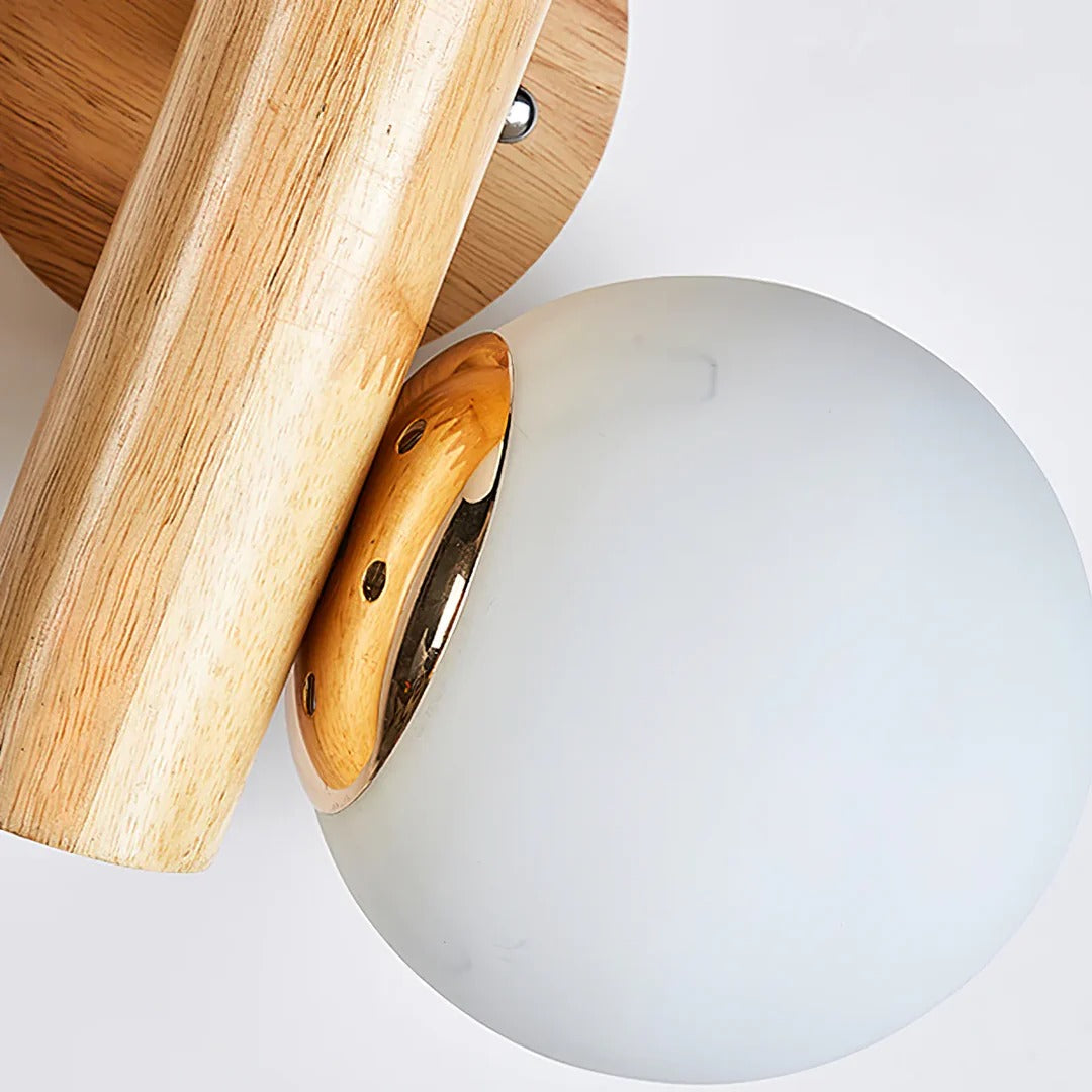 Modern Oak Double Ball Light