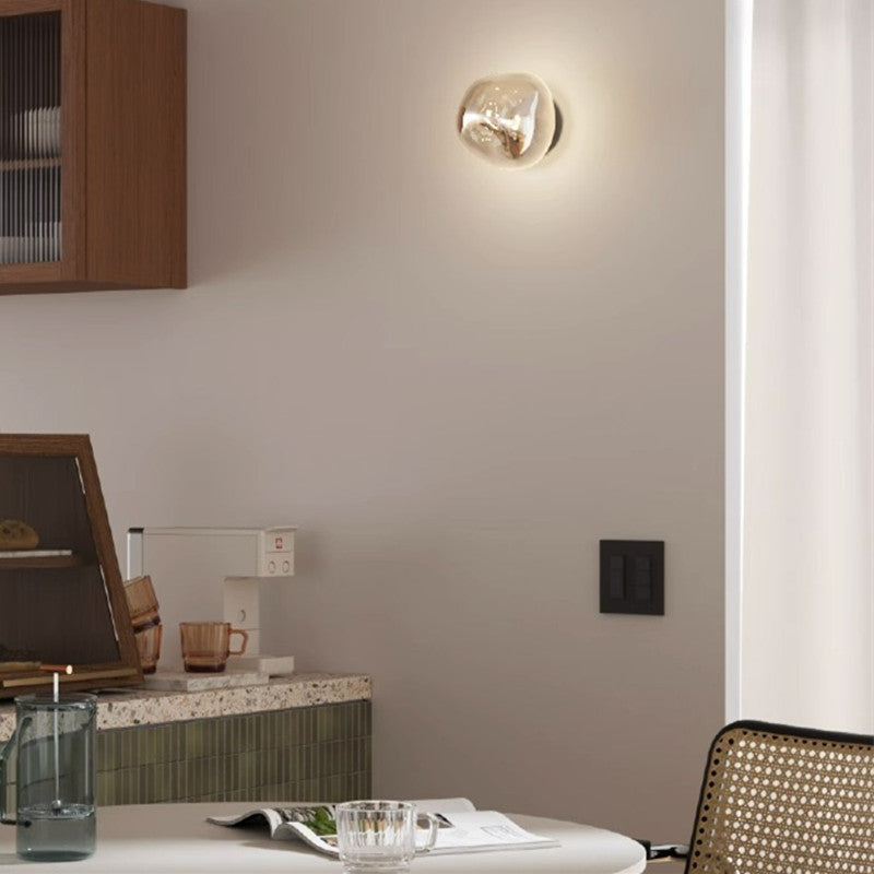 Modern Irregular-Spherical Wall Sconce with Domed Shade