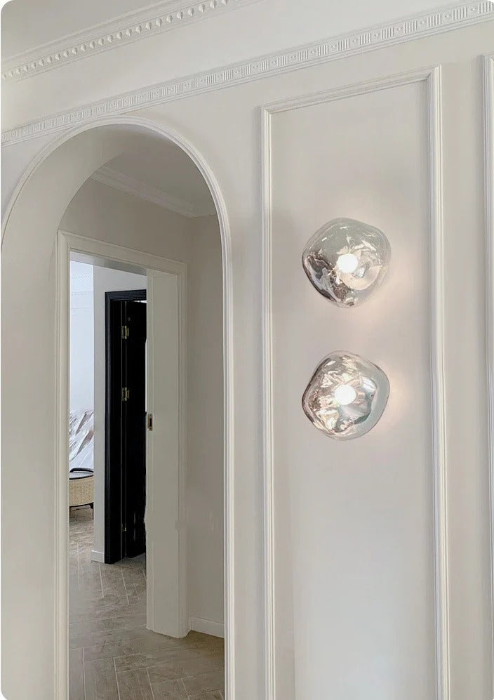 Modern Irregular-Spherical Wall Sconce with Domed Shade