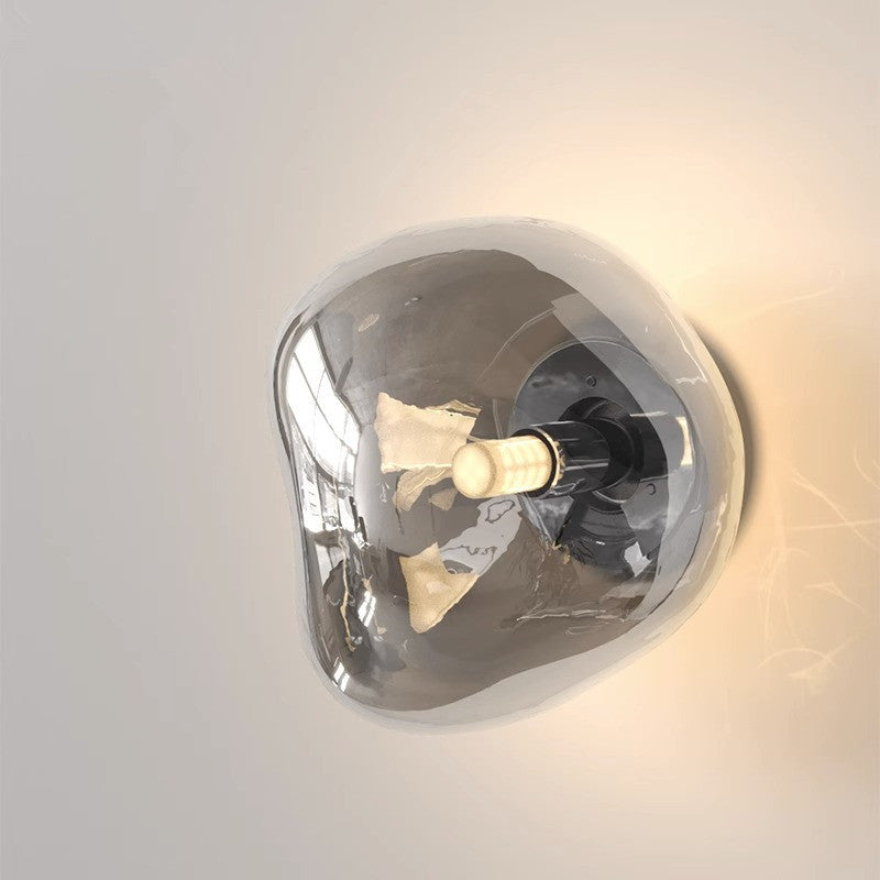 Modern Irregular-Spherical Wall Sconce with Domed Shade