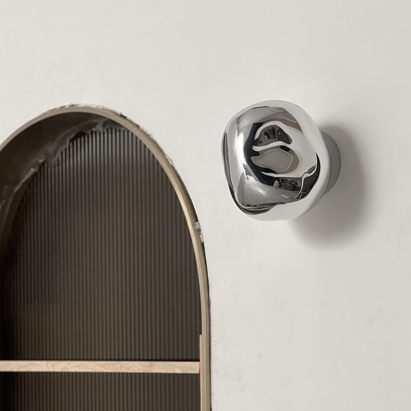 Modern Irregular-Spherical Wall Sconce with Domed Shade
