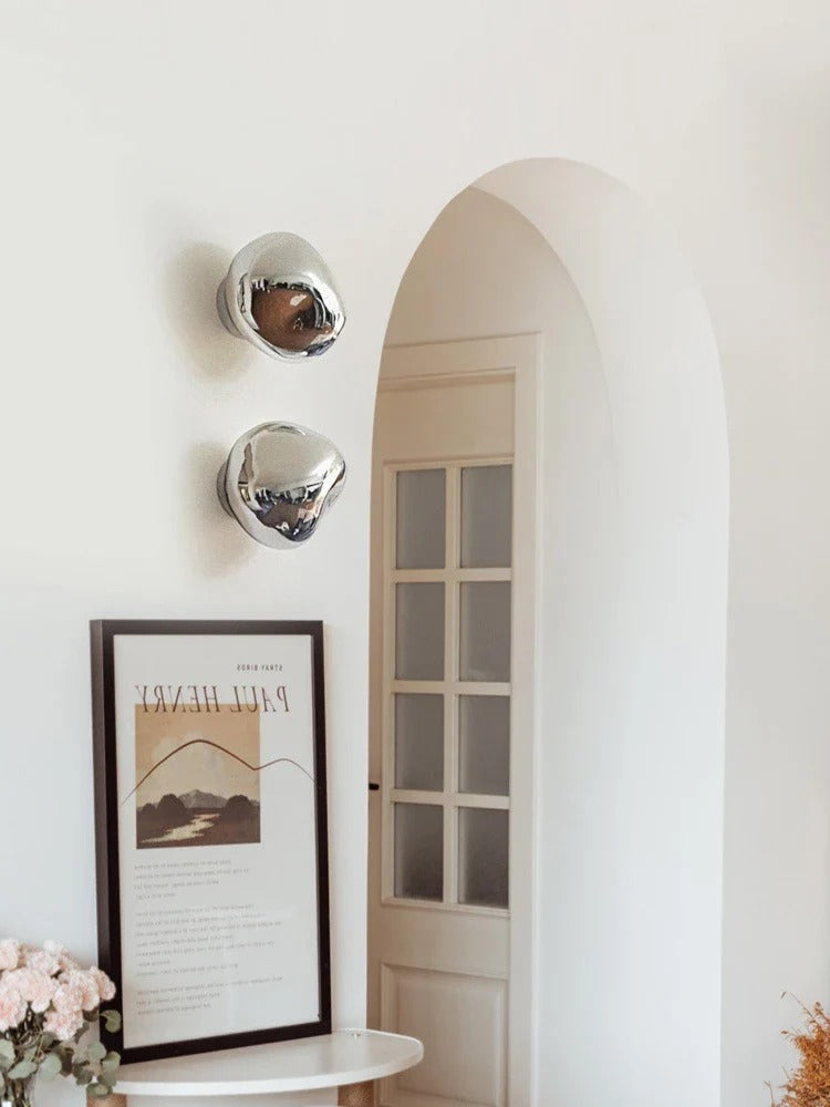Modern Irregular-Spherical Wall Sconce with Domed Shade