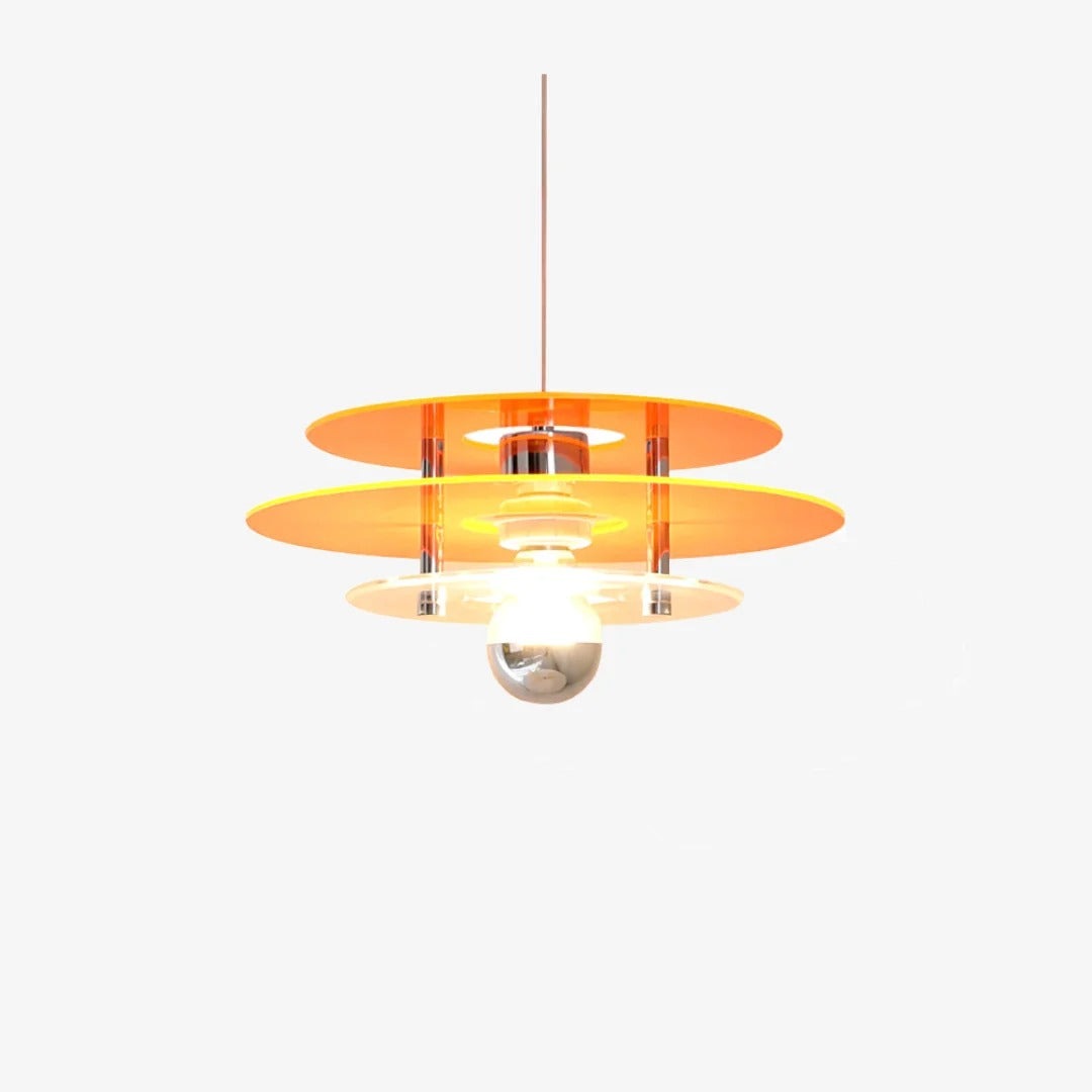 Mid-Century Pendant Light with Orbital Disk Array